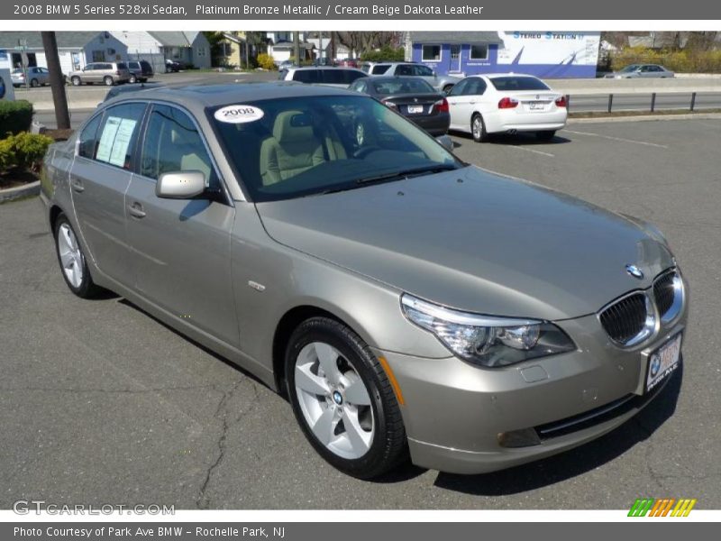 Platinum Bronze Metallic / Cream Beige Dakota Leather 2008 BMW 5 Series 528xi Sedan