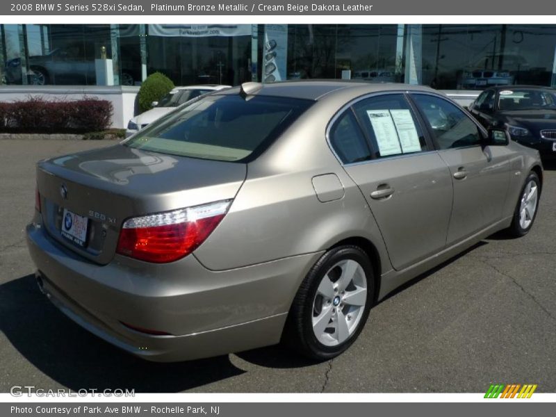 Platinum Bronze Metallic / Cream Beige Dakota Leather 2008 BMW 5 Series 528xi Sedan
