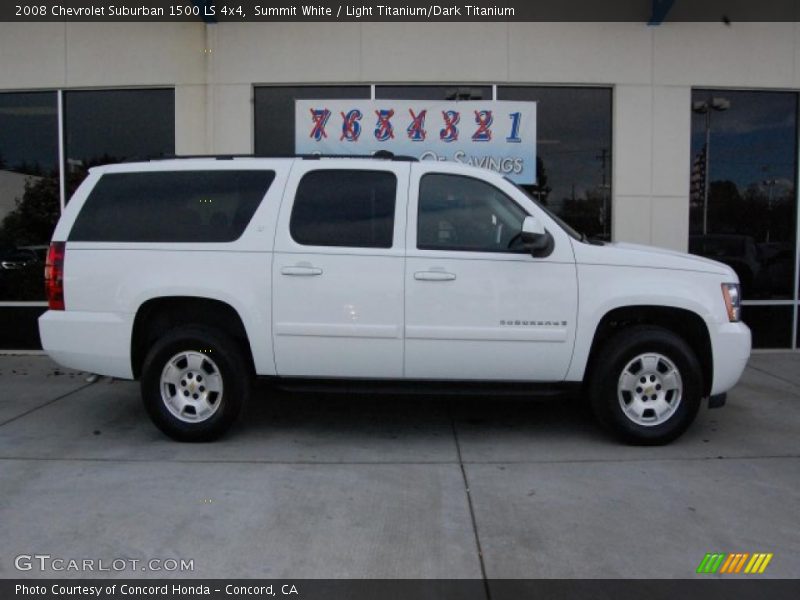 Summit White / Light Titanium/Dark Titanium 2008 Chevrolet Suburban 1500 LS 4x4