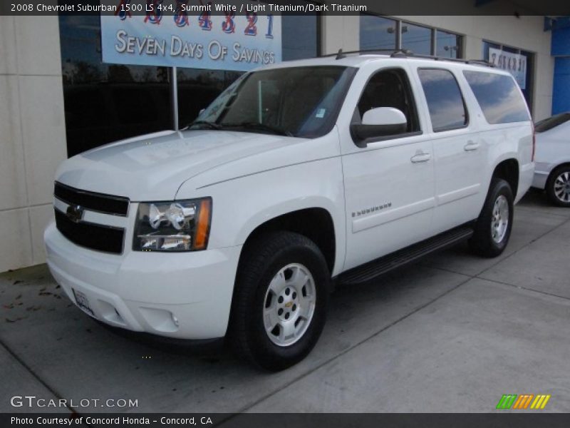 Summit White / Light Titanium/Dark Titanium 2008 Chevrolet Suburban 1500 LS 4x4