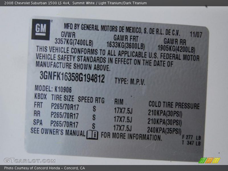 Summit White / Light Titanium/Dark Titanium 2008 Chevrolet Suburban 1500 LS 4x4