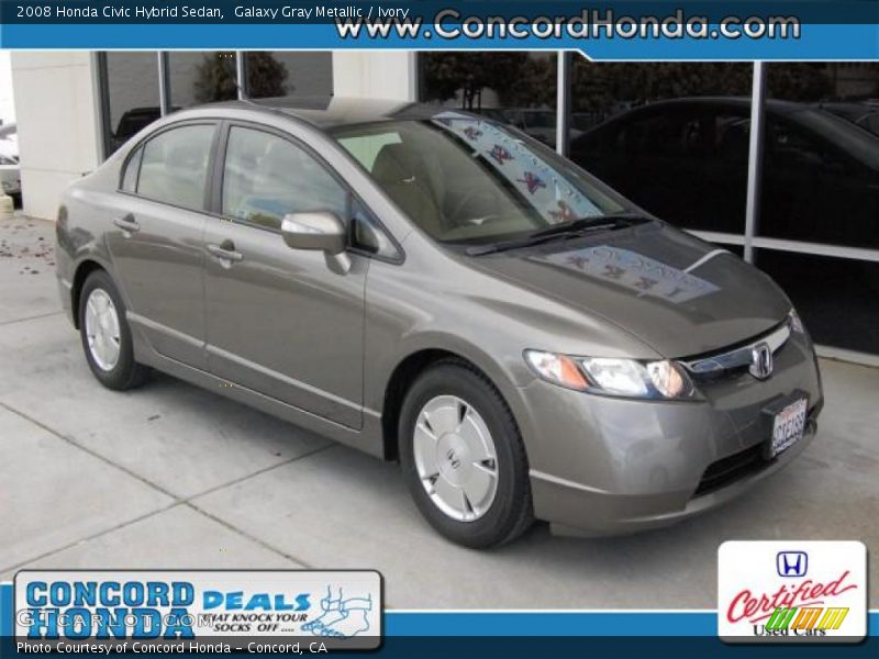 Galaxy Gray Metallic / Ivory 2008 Honda Civic Hybrid Sedan