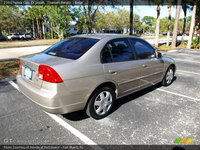 Titanium Metallic / Beige 2001 Honda Civic EX Sedan