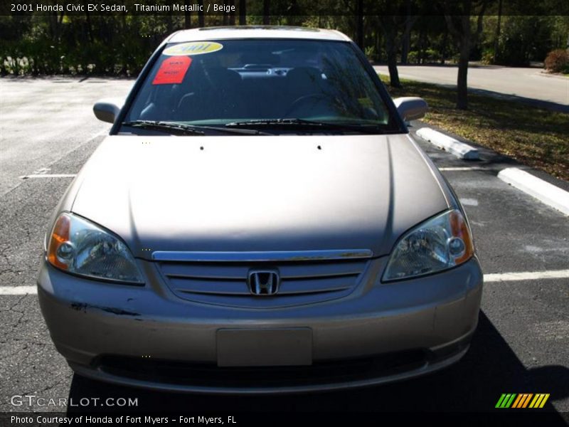 Titanium Metallic / Beige 2001 Honda Civic EX Sedan