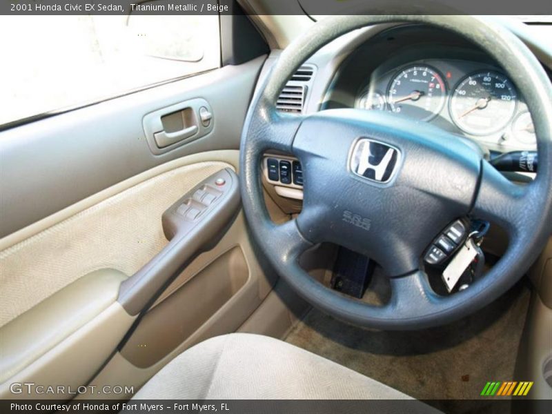 Titanium Metallic / Beige 2001 Honda Civic EX Sedan