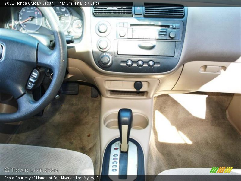 Titanium Metallic / Beige 2001 Honda Civic EX Sedan