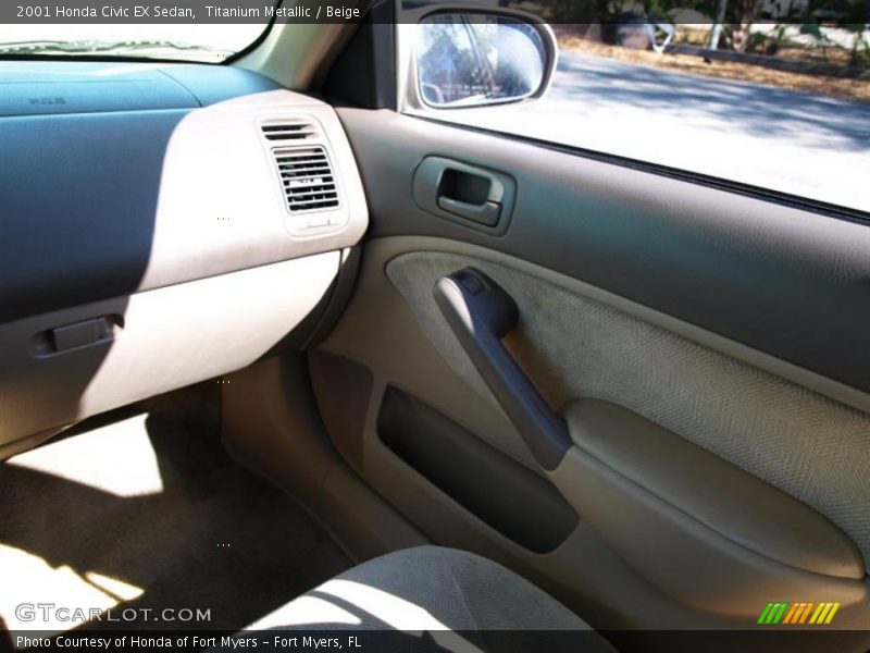 Titanium Metallic / Beige 2001 Honda Civic EX Sedan
