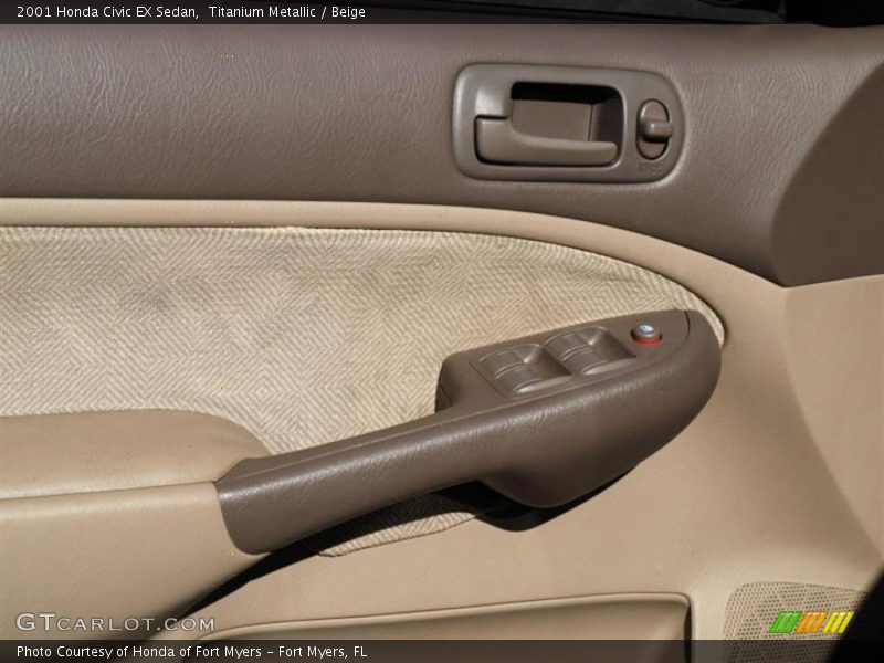 Titanium Metallic / Beige 2001 Honda Civic EX Sedan