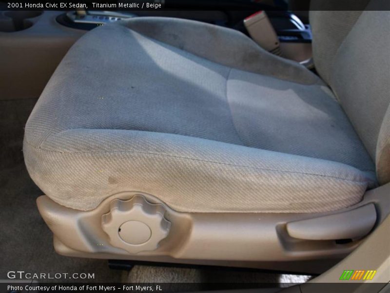 Titanium Metallic / Beige 2001 Honda Civic EX Sedan