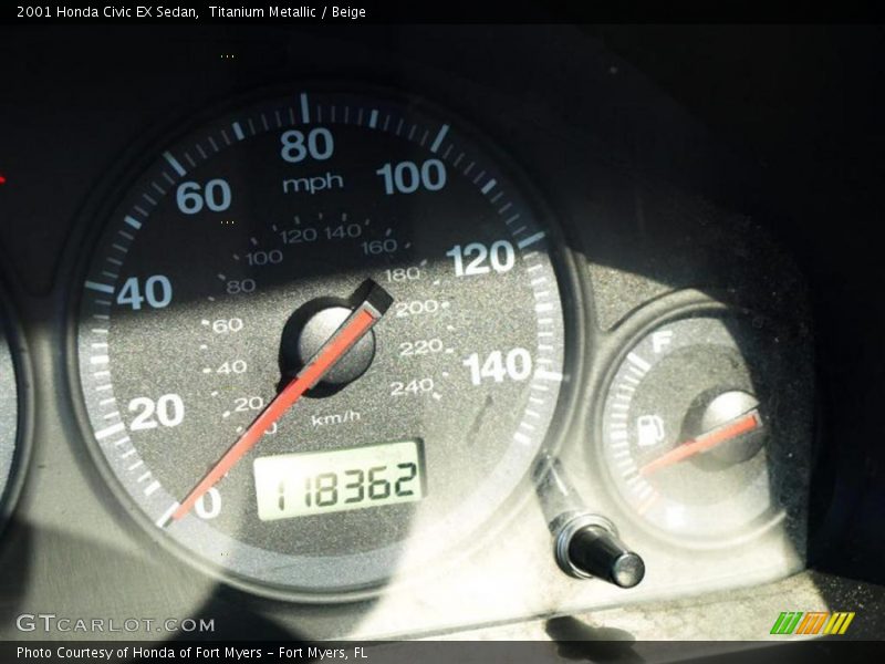 Titanium Metallic / Beige 2001 Honda Civic EX Sedan