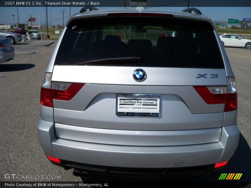 Titanium Silver Metallic / Black 2007 BMW X3 3.0si