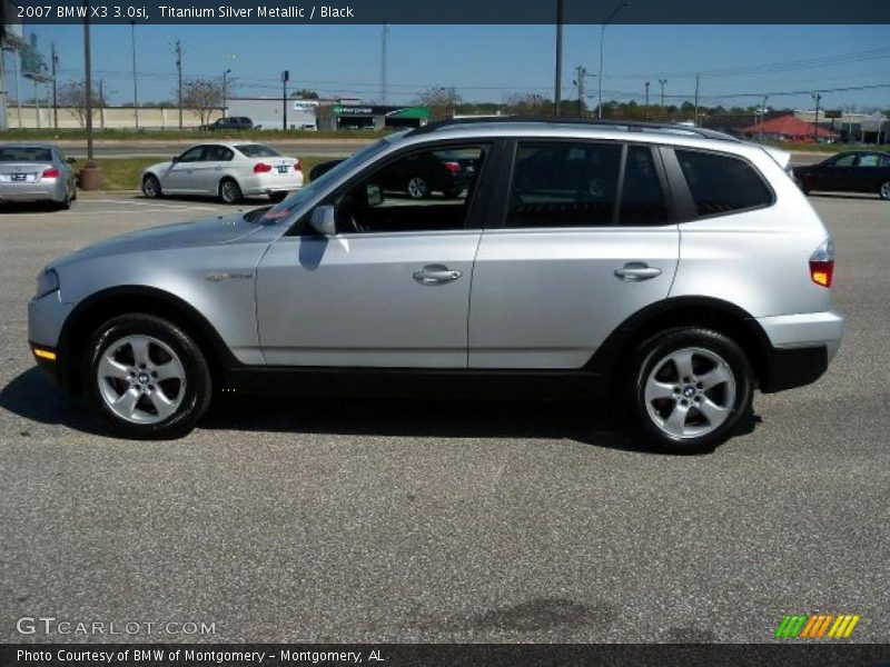 Titanium Silver Metallic / Black 2007 BMW X3 3.0si