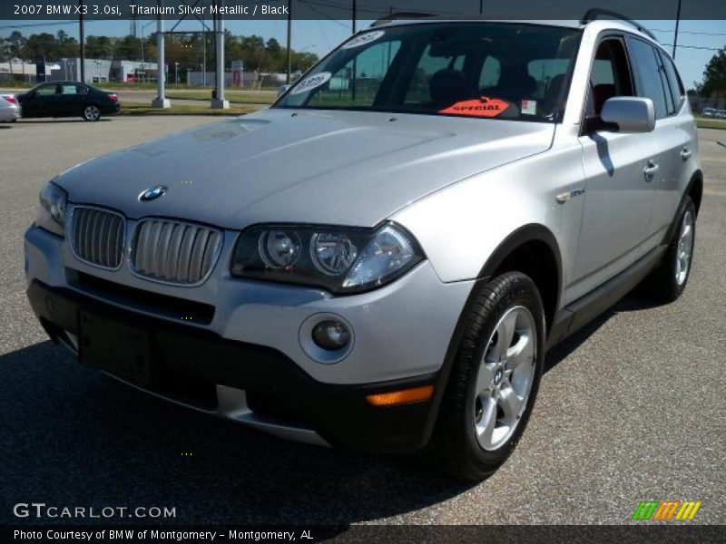 Titanium Silver Metallic / Black 2007 BMW X3 3.0si