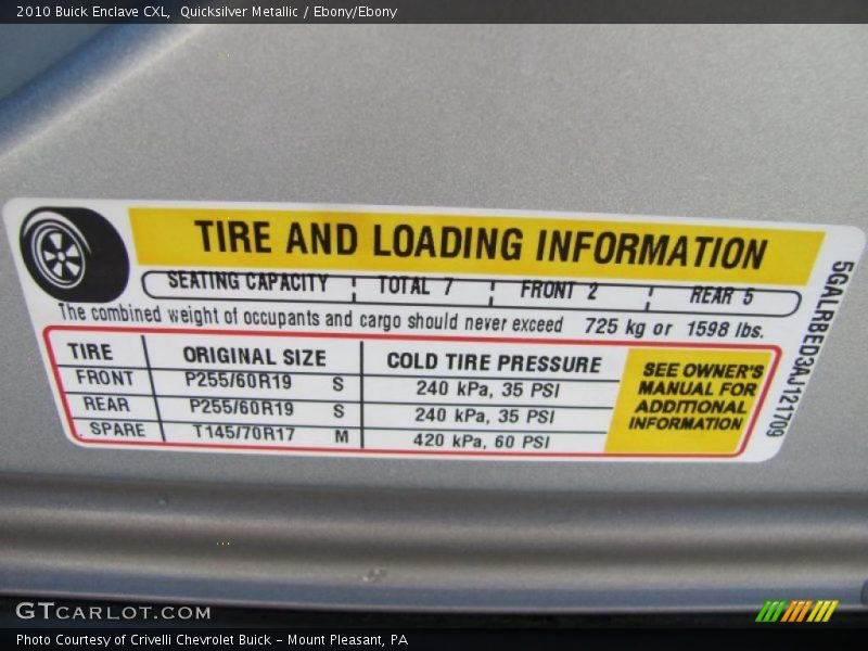 Quicksilver Metallic / Ebony/Ebony 2010 Buick Enclave CXL