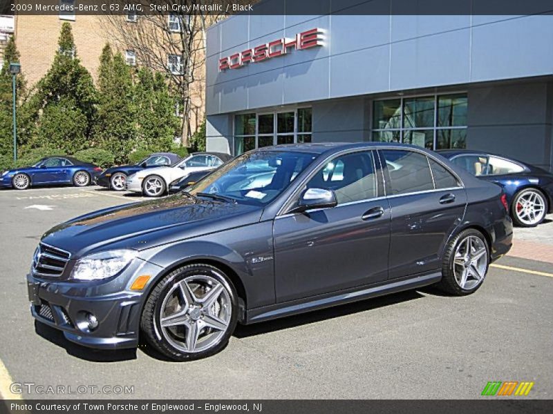 Steel Grey Metallic / Black 2009 Mercedes-Benz C 63 AMG