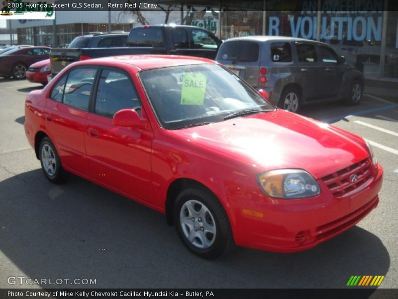 Retro Red / Gray 2005 Hyundai Accent GLS Sedan