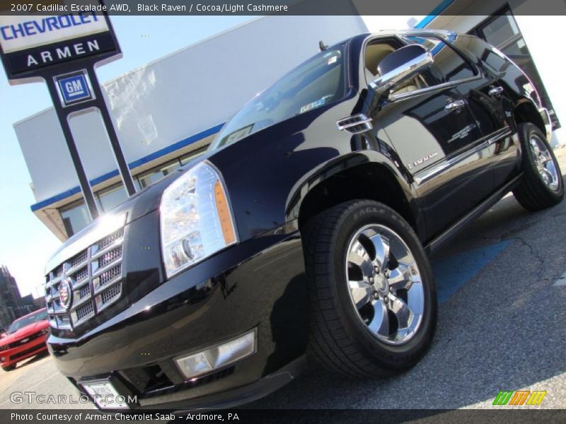 Black Raven / Cocoa/Light Cashmere 2007 Cadillac Escalade AWD