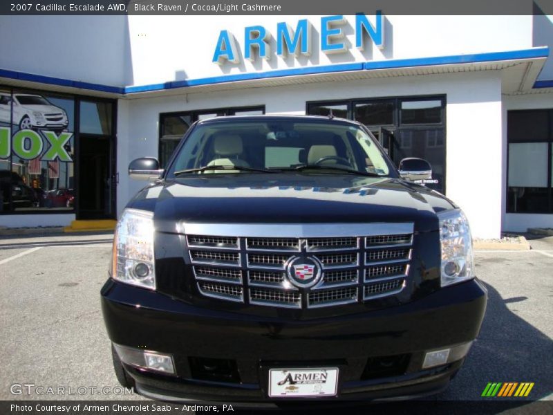 Black Raven / Cocoa/Light Cashmere 2007 Cadillac Escalade AWD