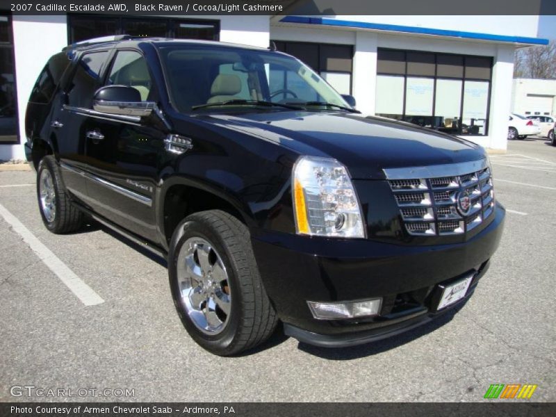 Black Raven / Cocoa/Light Cashmere 2007 Cadillac Escalade AWD