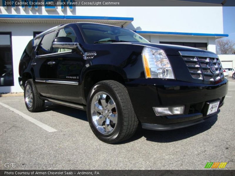 Black Raven / Cocoa/Light Cashmere 2007 Cadillac Escalade AWD