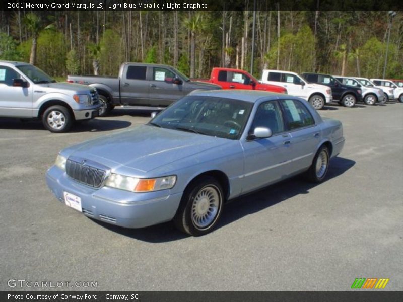 Light Blue Metallic / Light Graphite 2001 Mercury Grand Marquis LS