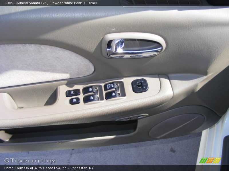 Powder White Pearl / Camel 2009 Hyundai Sonata GLS