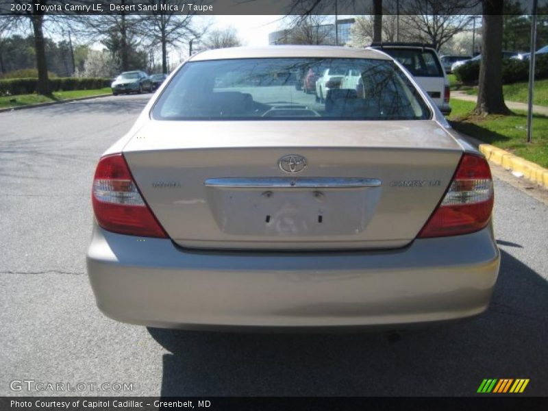 Desert Sand Mica / Taupe 2002 Toyota Camry LE