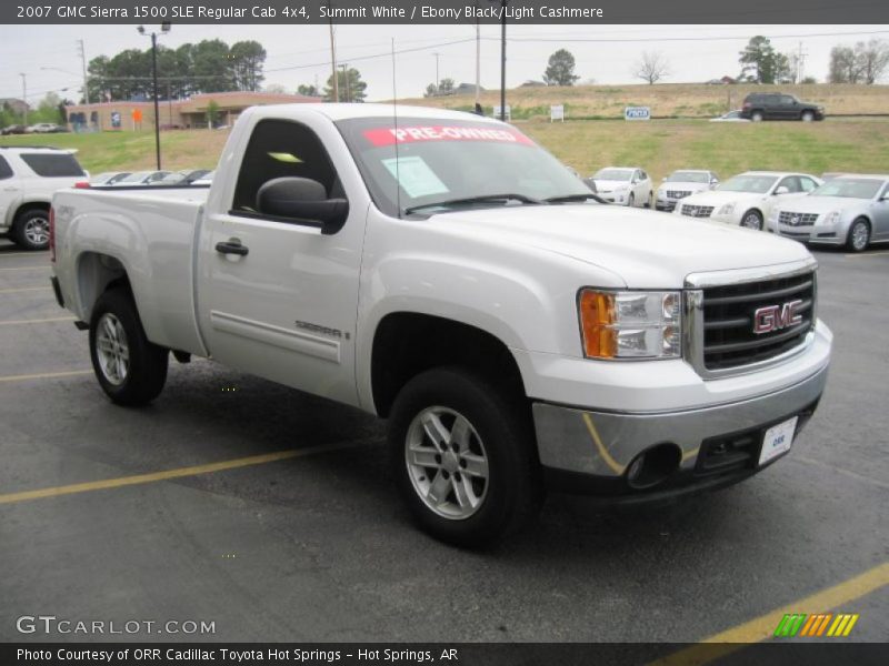 Summit White / Ebony Black/Light Cashmere 2007 GMC Sierra 1500 SLE Regular Cab 4x4