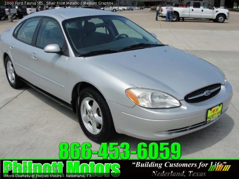 Silver Frost Metallic / Medium Graphite 2003 Ford Taurus SES