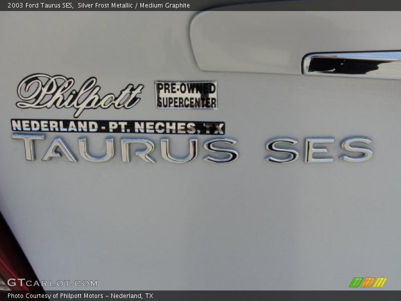 Silver Frost Metallic / Medium Graphite 2003 Ford Taurus SES