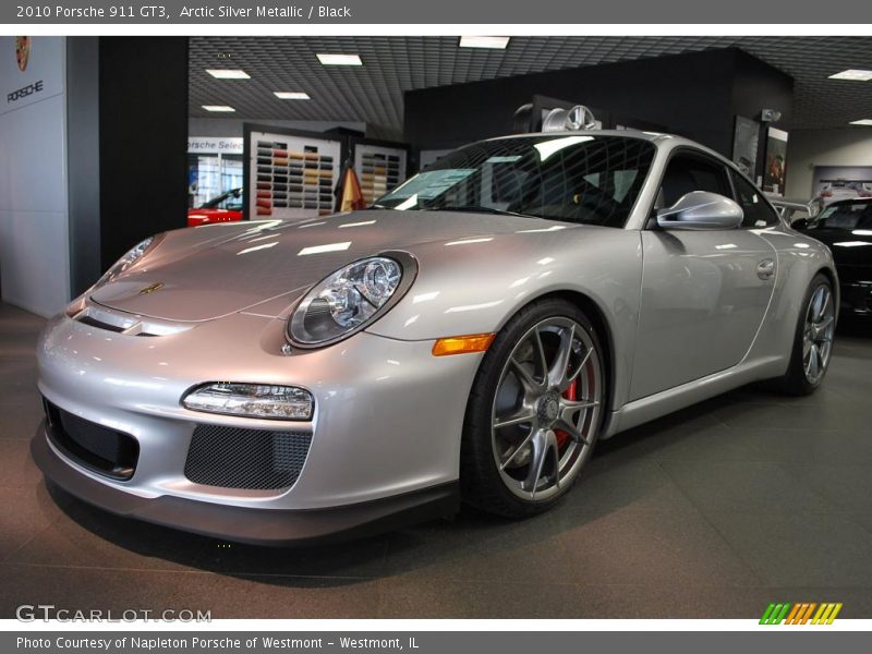 Arctic Silver Metallic / Black 2010 Porsche 911 GT3