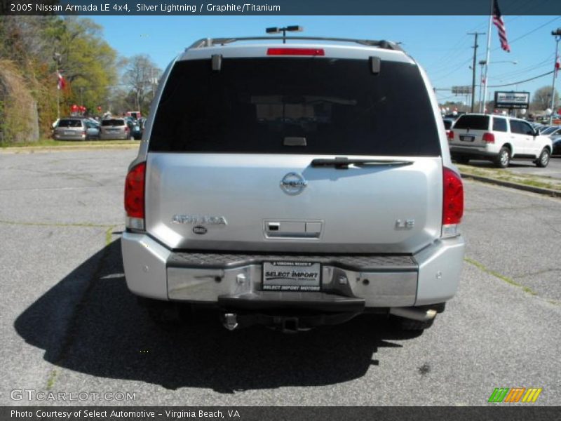 Silver Lightning / Graphite/Titanium 2005 Nissan Armada LE 4x4
