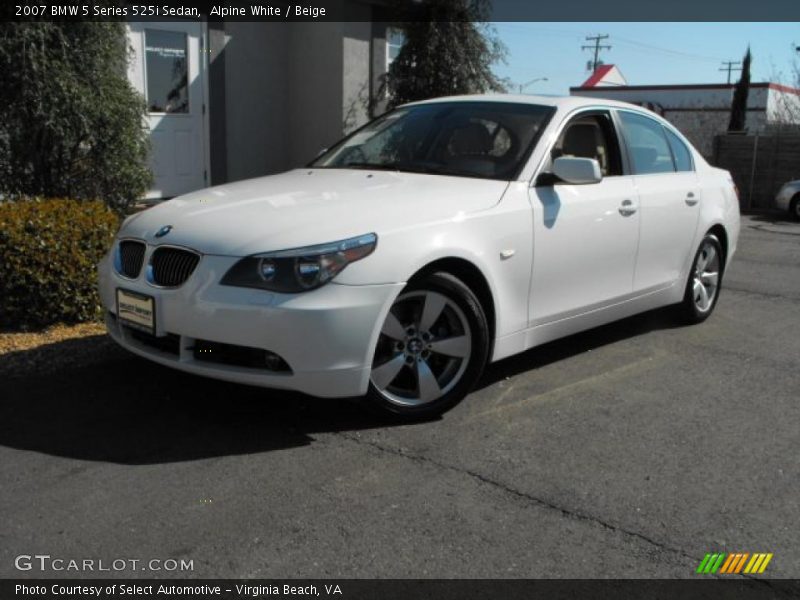 Alpine White / Beige 2007 BMW 5 Series 525i Sedan