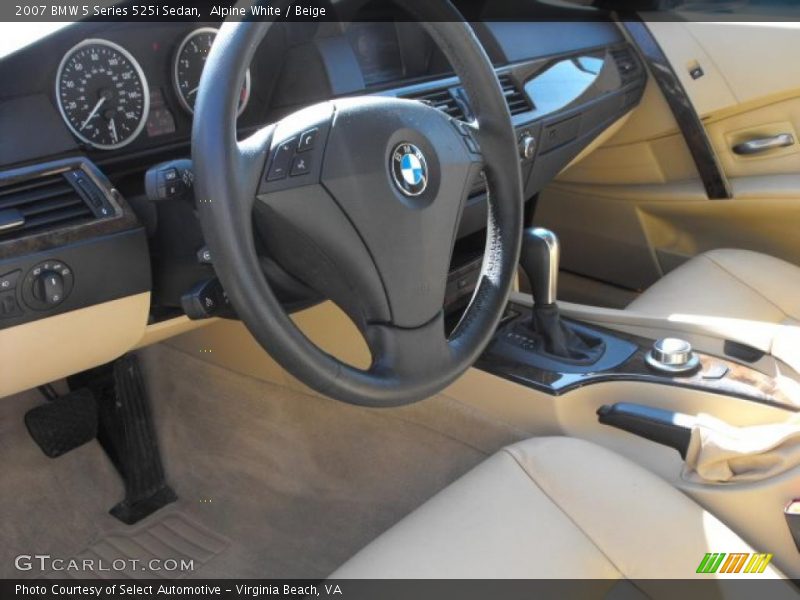 Alpine White / Beige 2007 BMW 5 Series 525i Sedan