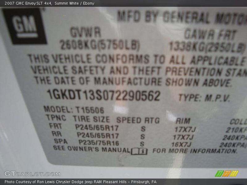 Summit White / Ebony 2007 GMC Envoy SLT 4x4