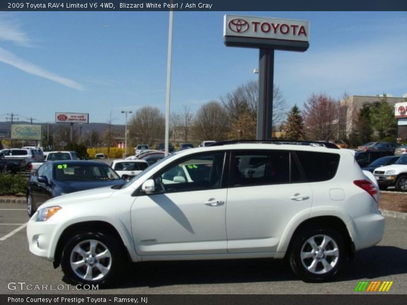 Blizzard White Pearl / Ash Gray 2009 Toyota RAV4 Limited V6 4WD