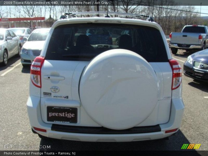 Blizzard White Pearl / Ash Gray 2009 Toyota RAV4 Limited V6 4WD