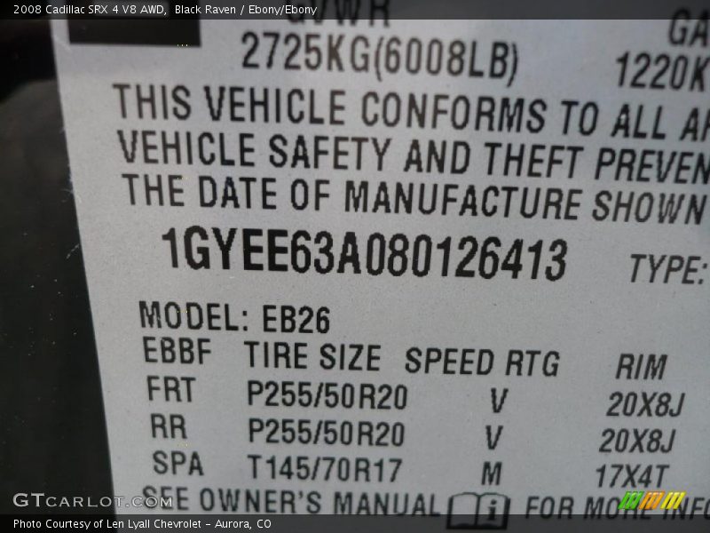 Black Raven / Ebony/Ebony 2008 Cadillac SRX 4 V8 AWD