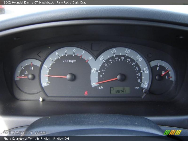 Rally Red / Dark Gray 2002 Hyundai Elantra GT Hatchback