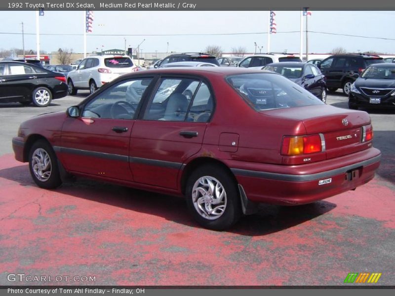 Medium Red Pearl Metallic / Gray 1992 Toyota Tercel DX Sedan