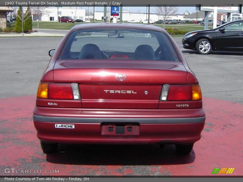 Medium Red Pearl Metallic / Gray 1992 Toyota Tercel DX Sedan