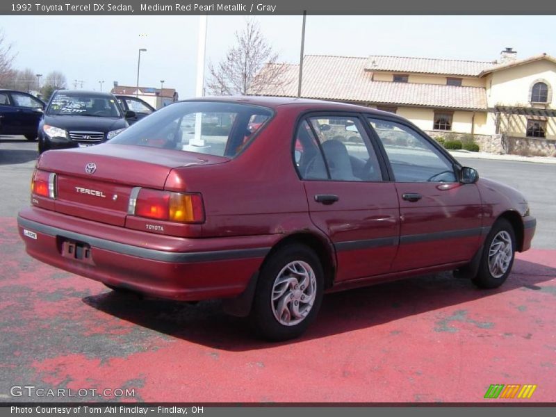 Medium Red Pearl Metallic / Gray 1992 Toyota Tercel DX Sedan