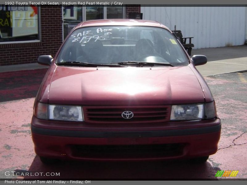 Medium Red Pearl Metallic / Gray 1992 Toyota Tercel DX Sedan