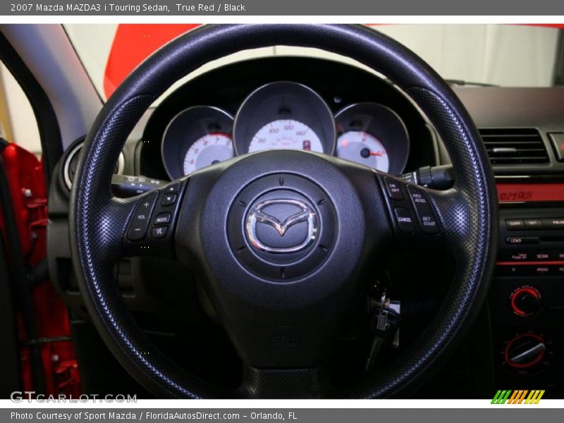 True Red / Black 2007 Mazda MAZDA3 i Touring Sedan
