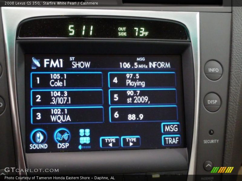 Starfire White Pearl / Cashmere 2008 Lexus GS 350