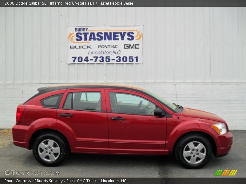 Inferno Red Crystal Pearl / Pastel Pebble Beige 2008 Dodge Caliber SE