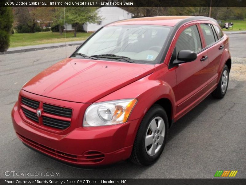 Inferno Red Crystal Pearl / Pastel Pebble Beige 2008 Dodge Caliber SE