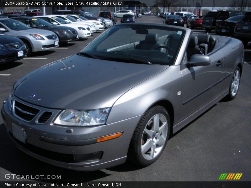 Steel Gray Metallic / Slate Gray 2004 Saab 9-3 Arc Convertible
