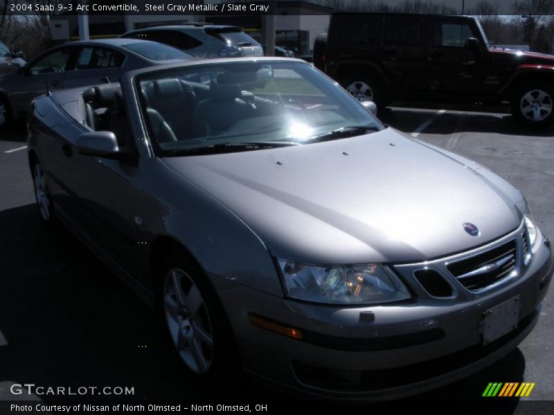 Steel Gray Metallic / Slate Gray 2004 Saab 9-3 Arc Convertible
