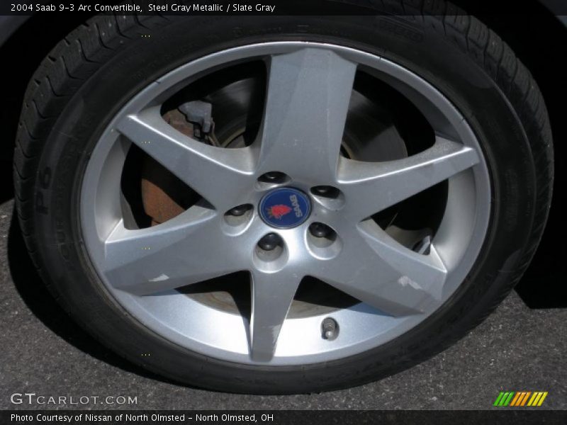 Steel Gray Metallic / Slate Gray 2004 Saab 9-3 Arc Convertible